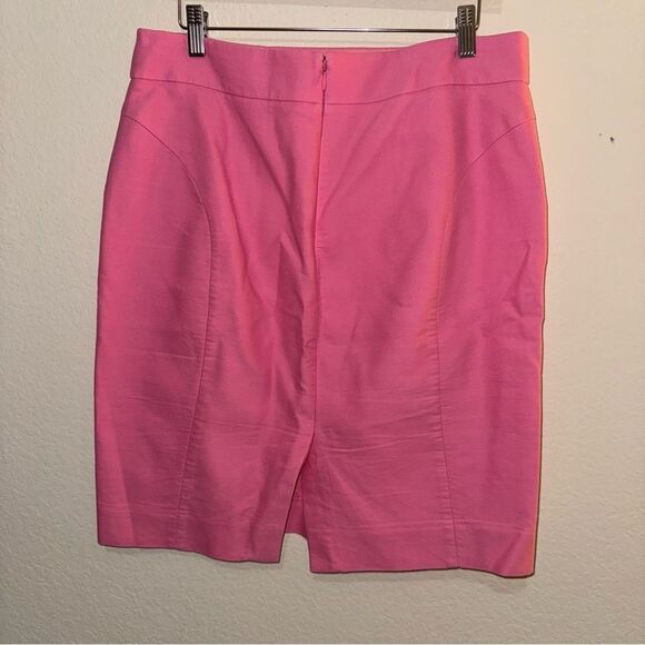 J. Crew Factory Barbie Pink Solid Double Serge Cotton Pencil Mini Skirt 10 - Picture 5 of 15